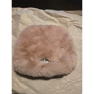 Miu Miu Pink Faux Fur Cosmetics Bag